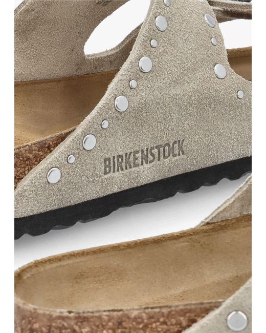 Birkenstock White Arizona Rivet Border Two Bar Mules