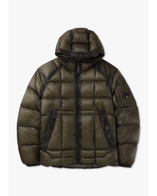 C P Company Multicolor Mens D.d.shell Hooded Down Jacket In Olive Night
