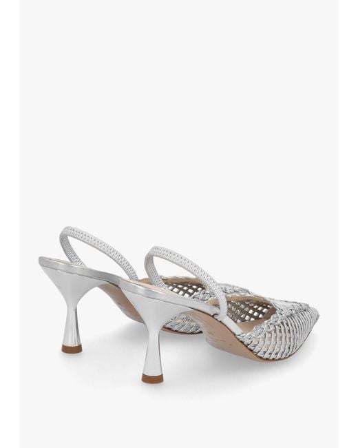 Daniel White Tiffi Low Woven Sling Back Mid Heel Court Shoes