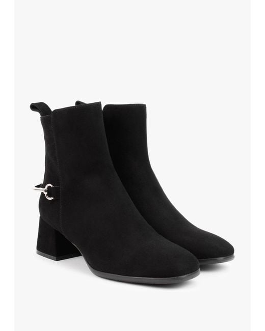 Daniel Evalena Black Suede Block Heel Ankle Boots
