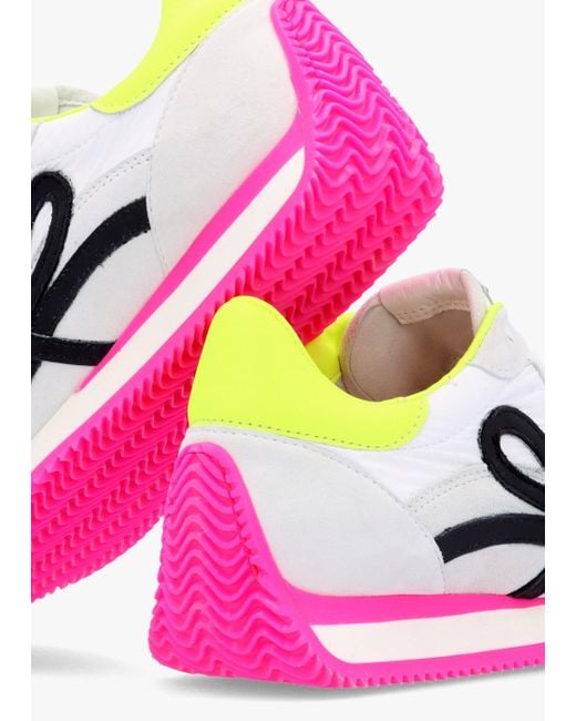 Daniel White Movie Pink & Yellow Suede Runner Trainers