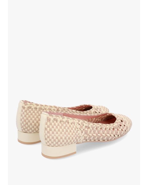 Pretty Ballerinas Natural Gretschen Multicoloured Woven Leather Ballerina Pumps
