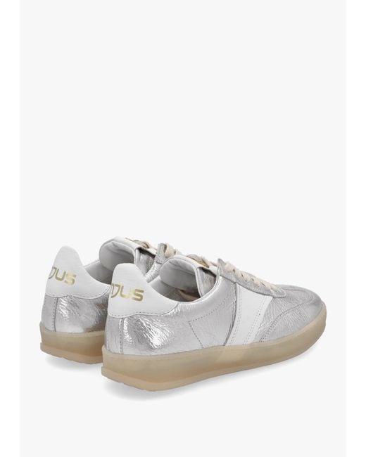 Mjus White Flash Silver Metallic Leather Trainers