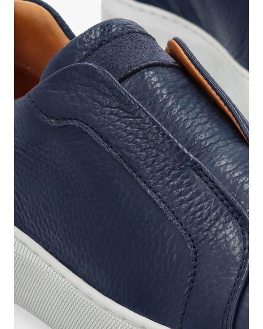Daniel Blue Viola Tumbled Leather Low Profile Trainers