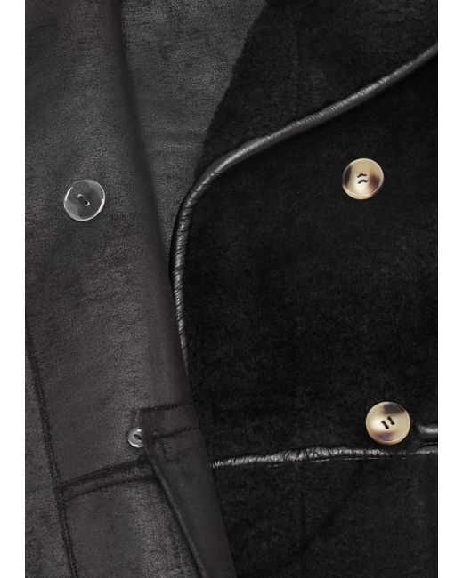 Oakwood Tilda Black Shearling Style Longline Coat