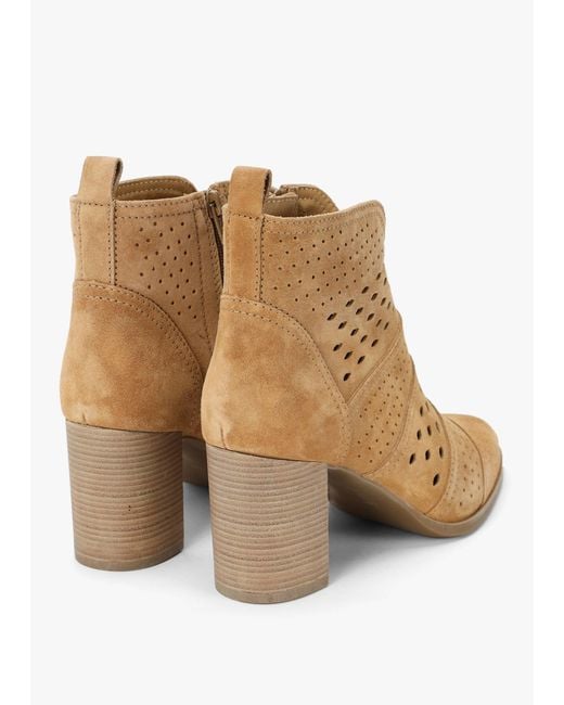 Alpe Natural Austie Perforated Block Heel Ankle Boots