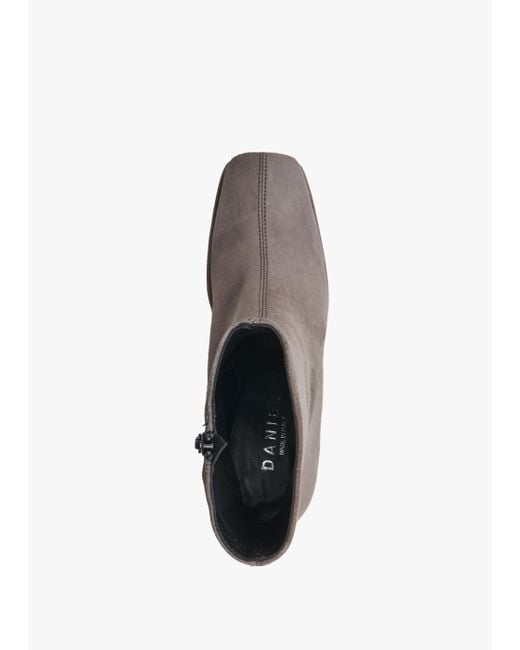 Daniel Gray Salima Grey Suede Block Heel Ankle Boots