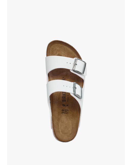 Birkenstock White Arizona Birko-Flor Two Bar Mules
