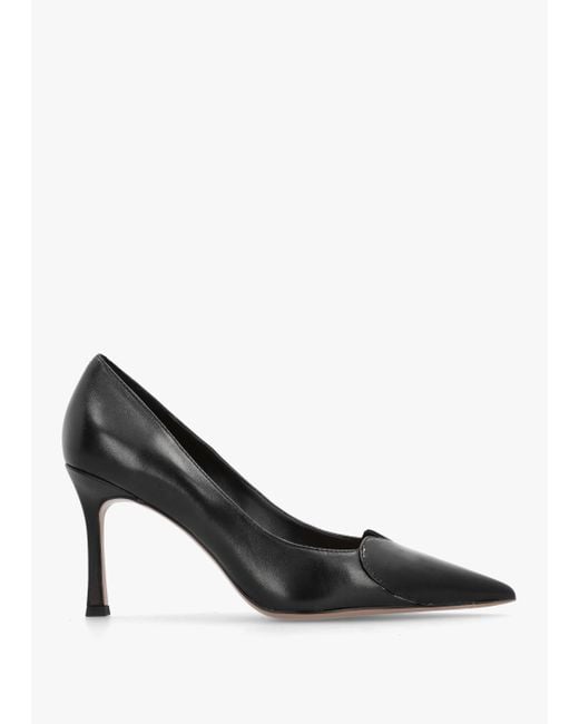 Daniel Elove Black Leather Heart Toe Cap Court Shoes