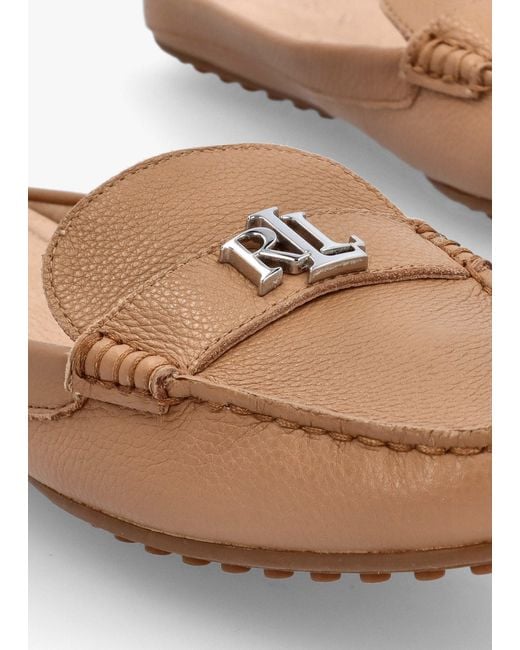 Ralph Lauren White Barnsbury Pebbled Camel Leather Backless Mules