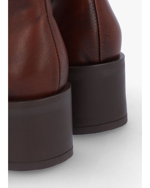 Daniel Tabitha Brown Leather Block Heel Ankle Boots