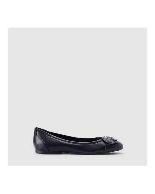 See By Chloé White Chany Black Leather Flats