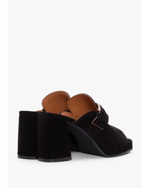 Alpe Black Memphis Block Heel Mules