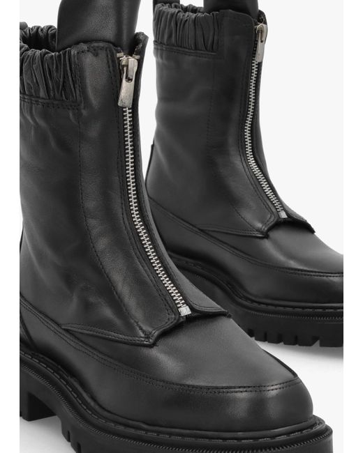 Daniel Bailey Black Leather Front Zip Ankle Boots