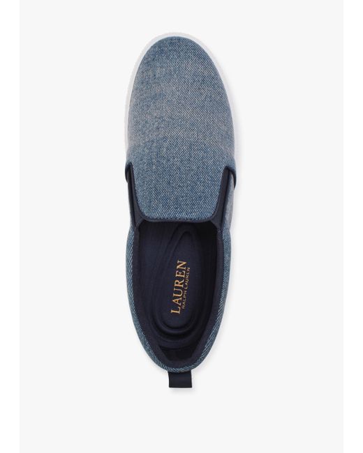 Ralph Lauren Haddley Blue Denim Trainers