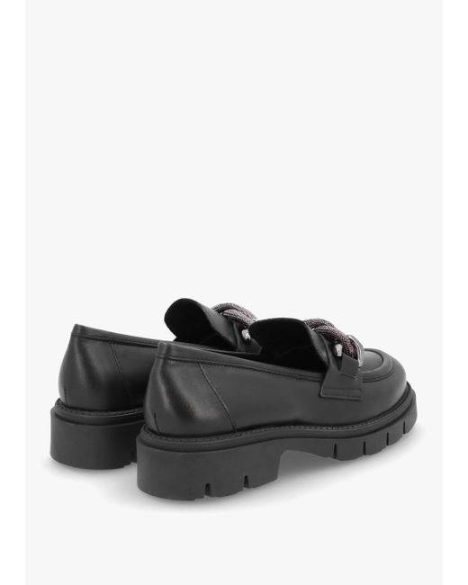 Daniel Lisbon Black Leather Link Chain Chunky Loafers