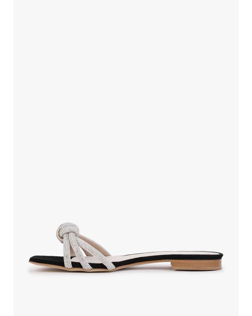 Daniel White Flatante Twisted Diamante Mules