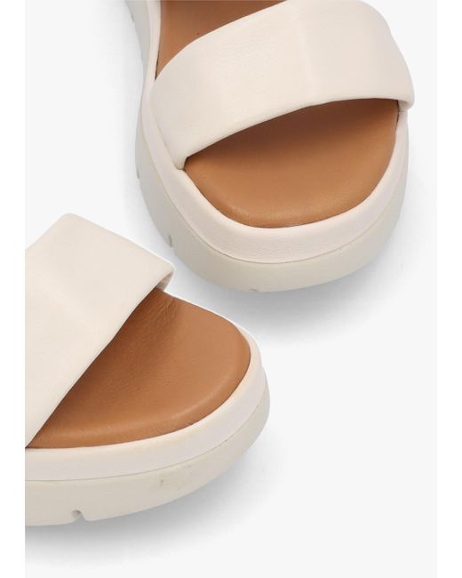 Moda In Pelle White Netty Cream Leather Chunky Sandals