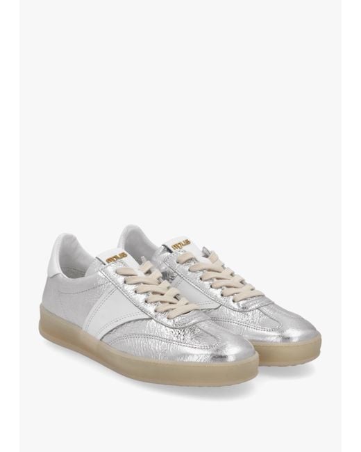 Mjus White Flash Silver Metallic Leather Trainers
