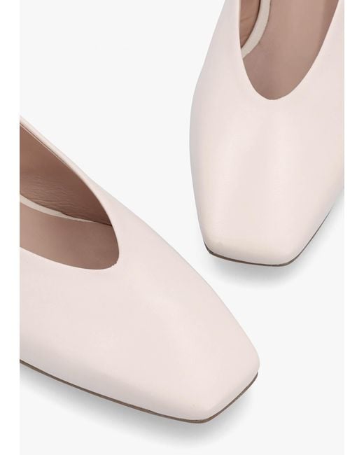 Daniel Natural Saria Cream Leather Square Toe Ballet Pumps
