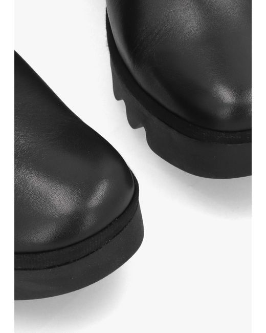 Fly London Bagu Black Leather Wedge Chelsea Boots