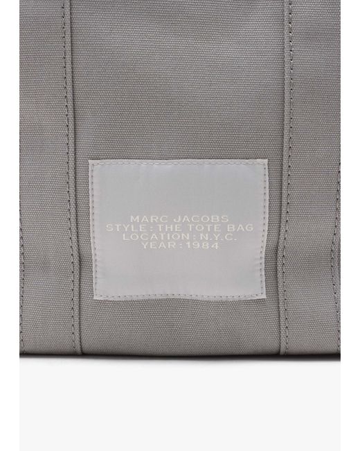 Marc Jacobs Gray The Medium Wolf Grey Canvas Tote Bag