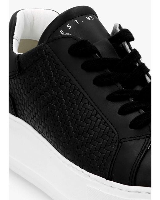 Daniel Sibwoven Black Leather Flatform Trainers