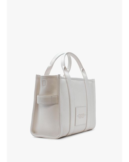 Marc Jacobs White The Leather Medium Cotton Tote Bag