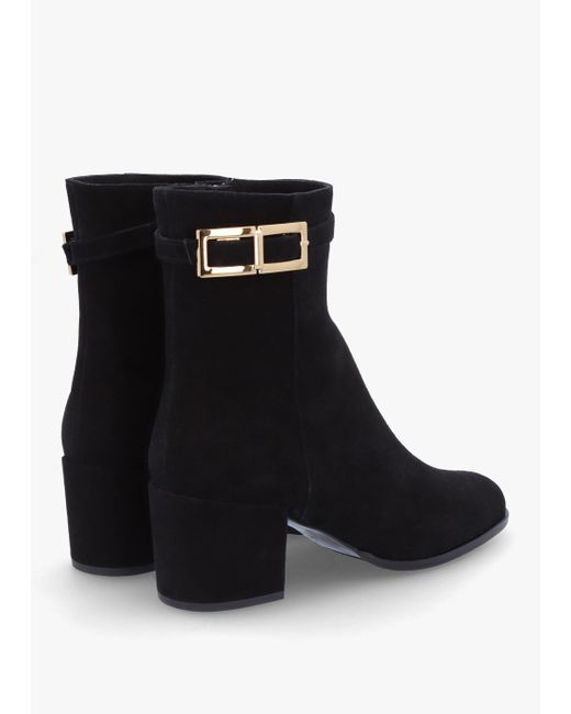 Daniel Pearl Black Suede Block Heel Ankle Boots