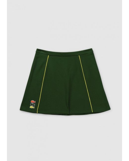 Lacoste Green S Heritage Tennis Skirt With Triple Croc
