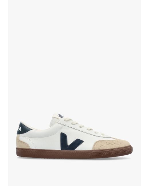 Veja White Volley O.T Leather Nautico Bark Trainers