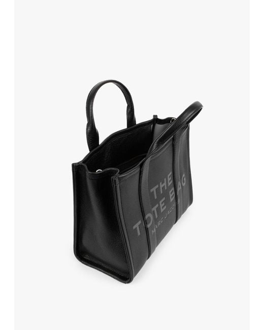 Marc Jacobs The Leather Medium Black Tote Bag