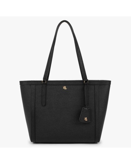 Lauren by Ralph Lauren Clare 25 Black Leather Tote Bag | Lyst UK