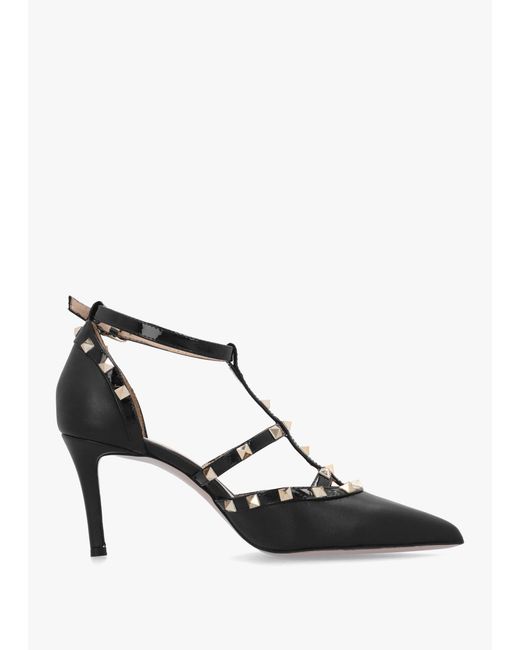 Daniel Multicolor Poltiff Leather Studded T-Bar Court Shoes