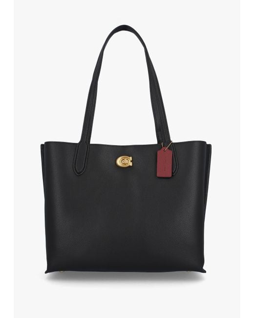 COACH Willow Black Leather Tote Bag