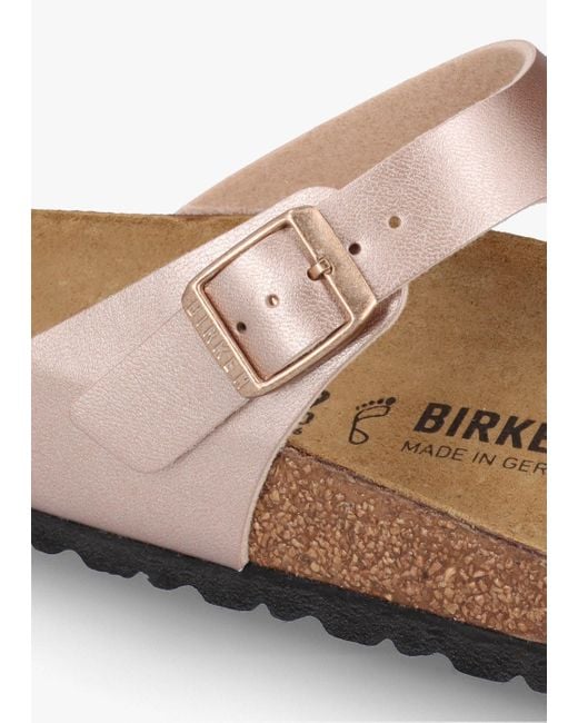 Birkenstock White Gizeh Copper Birko-flor Sandals