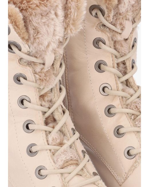 Moda In Pelle Natural Alpinne Cream Leather Tall Ankle Boots