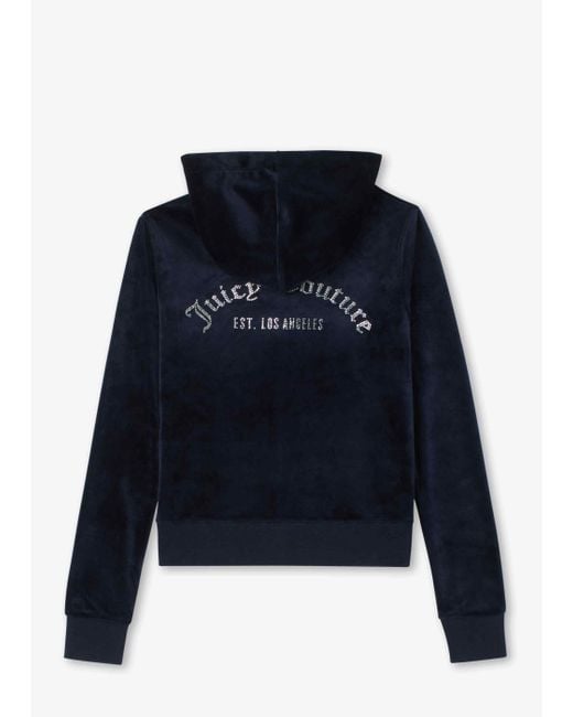 Juicy Couture Blue S Arched Diamonte Robertson Hoodie