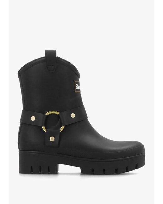 Barbour Black Elley Harness Wellington Boots