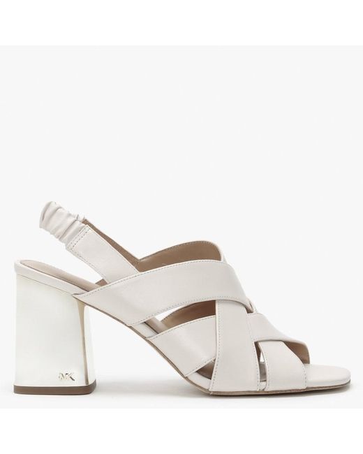 cream block heel sandals