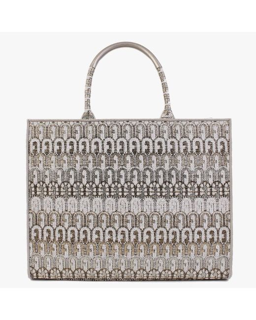 Furla Opportunity Gold Shopper Bag in Gold Leather (Metallic) Lyst