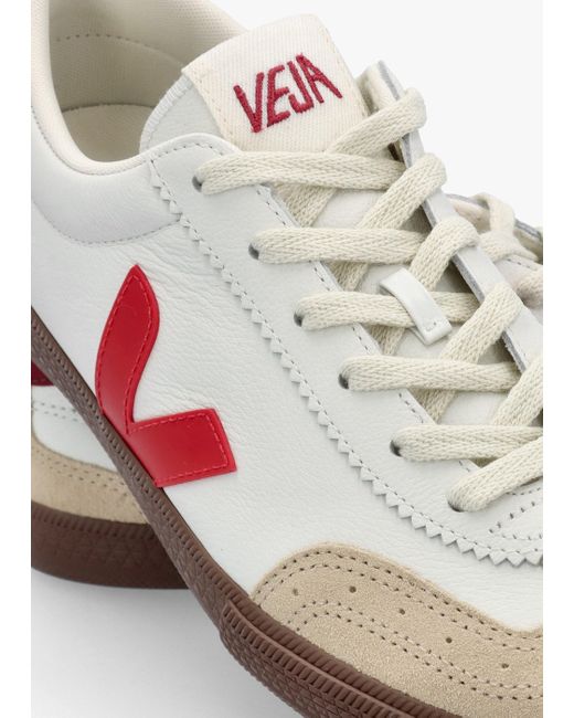 Veja White Volley O.T Leather Pekin Bark Trainers