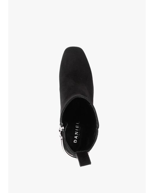 Daniel Evalena Black Suede Block Heel Ankle Boots