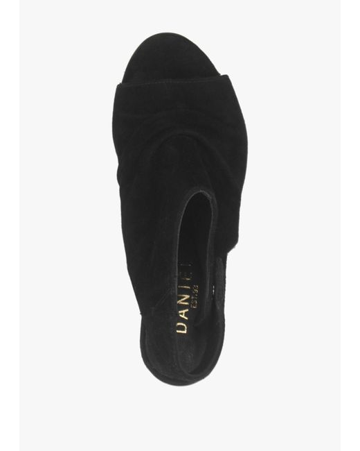 Daniel Black Moochy Ruched Block Heel Sandals