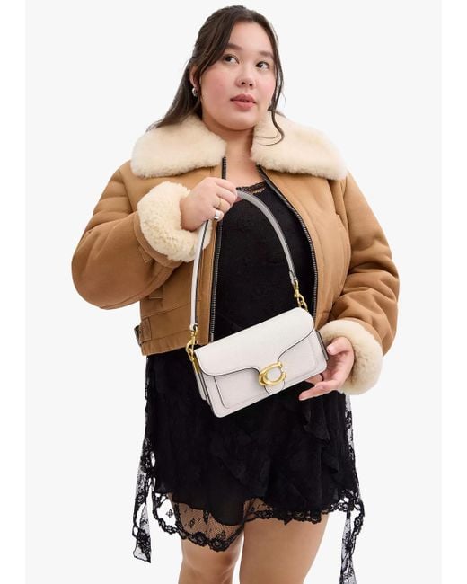 COACH Natural Tabby 20 Chalk Leather Shoulder Bag