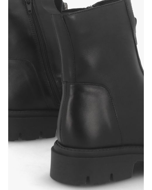 Daniel Lippy Black Leather Front Zip Ankle Boots