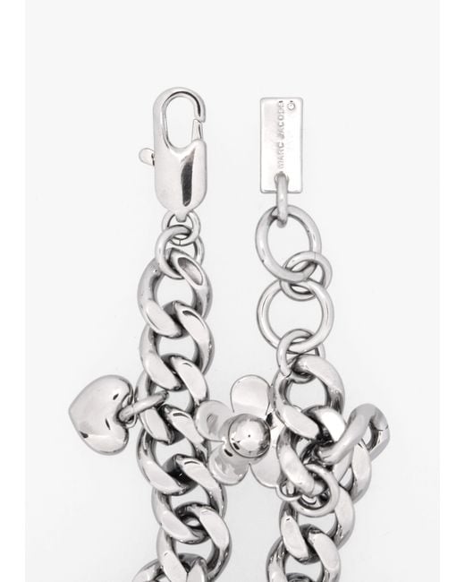 Marc Jacobs White The Mini Icon Light Antique Charm Bracelet , Metalic