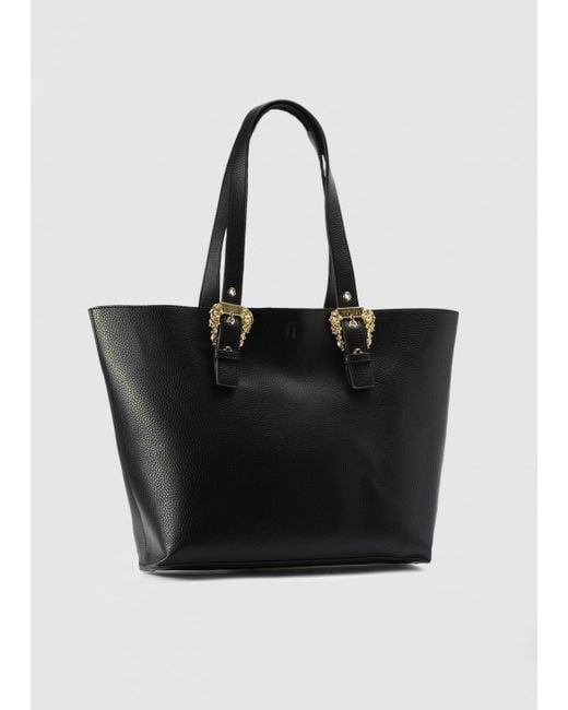 Versace Jeans Couture S Baroque Buckle Tote Bag in Black | Lyst