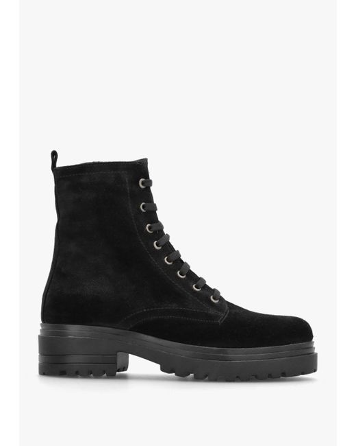 Daniel Bicky Black Suede Lace Up Ankle Boots