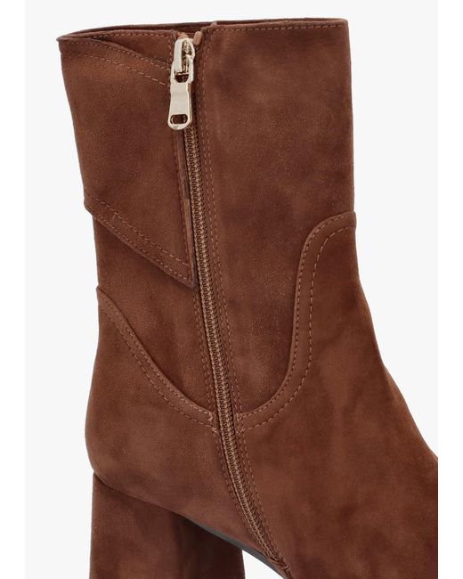 Daniel Brown Payton Tan Suede Block Heel Ankle Boots